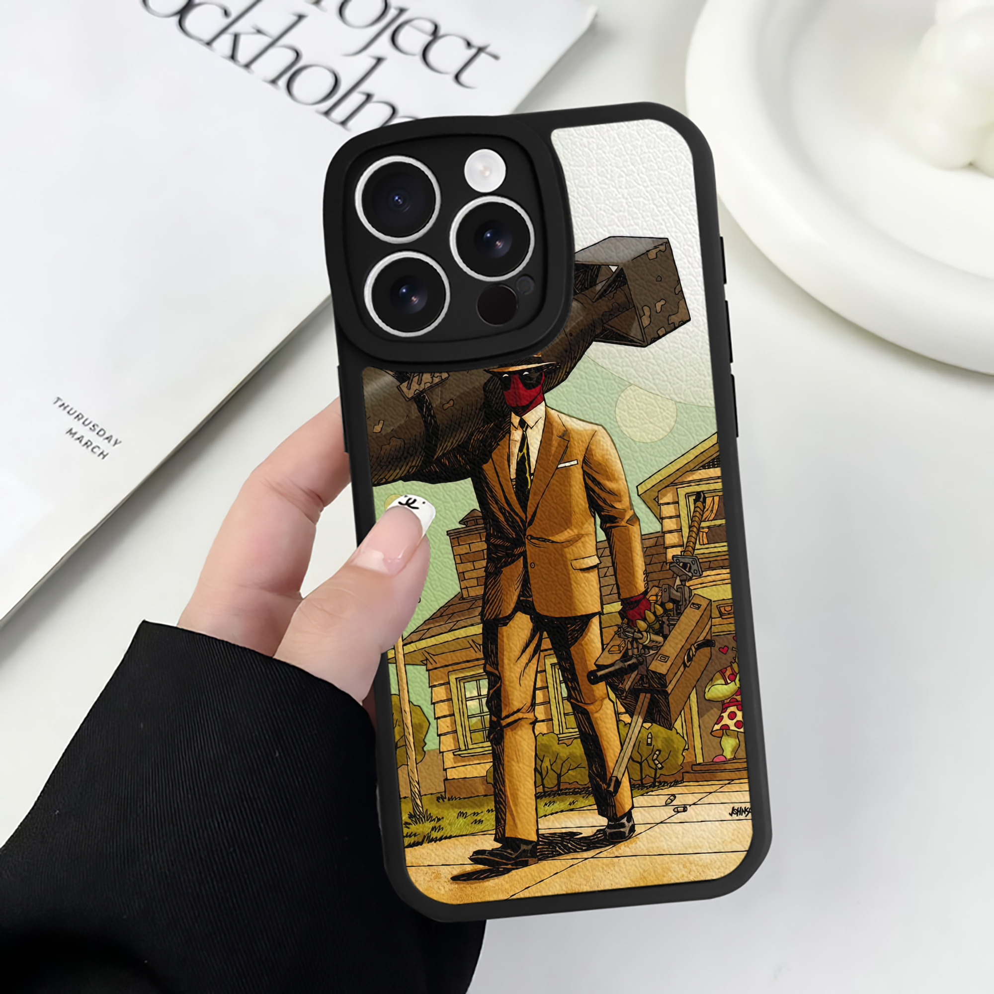 （画像用） Deadpool デッドプール 【iPhone 16シリーズ対応】シリコンスマホケース（レザー調） 材質：シリコン